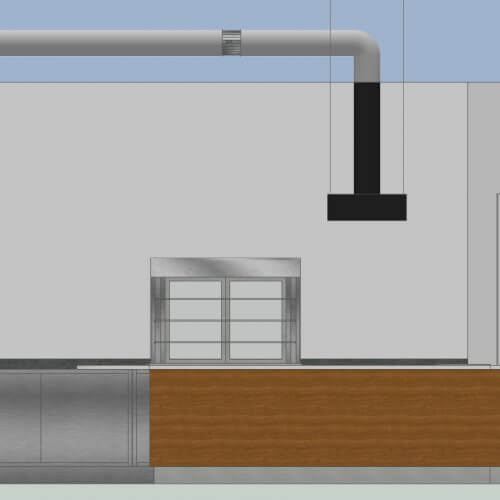 Kitchen ventilation system 3D mockup
