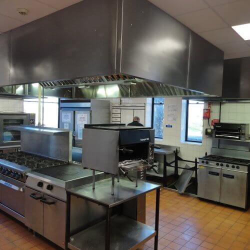 Commercial kitchen featuring Dolphin extraction hoods