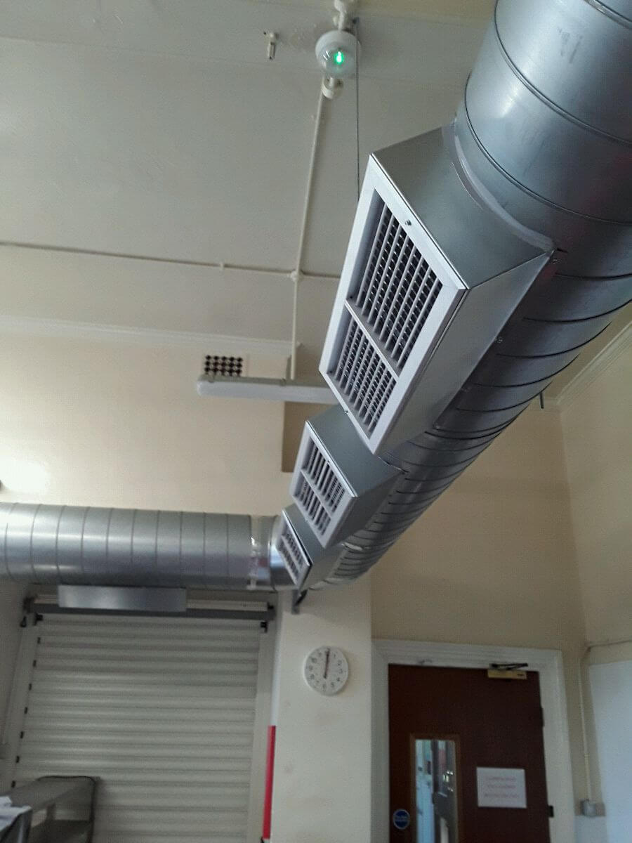 Ducting fitted by Dolphin Fabrications at Crossley Heath School