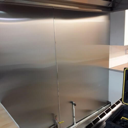 Stainless steel wall cladding and stainless steel canopy