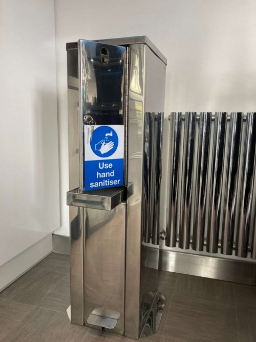 our steel hand sanitising station ideal for indoor or outdoor use