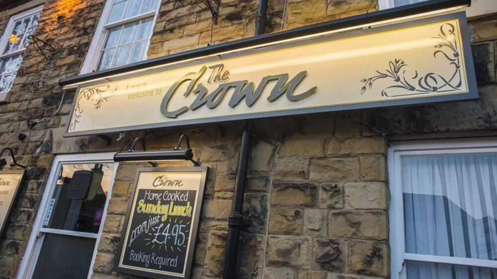 The Crown pub in Killamarsh, an old sandstone brick building